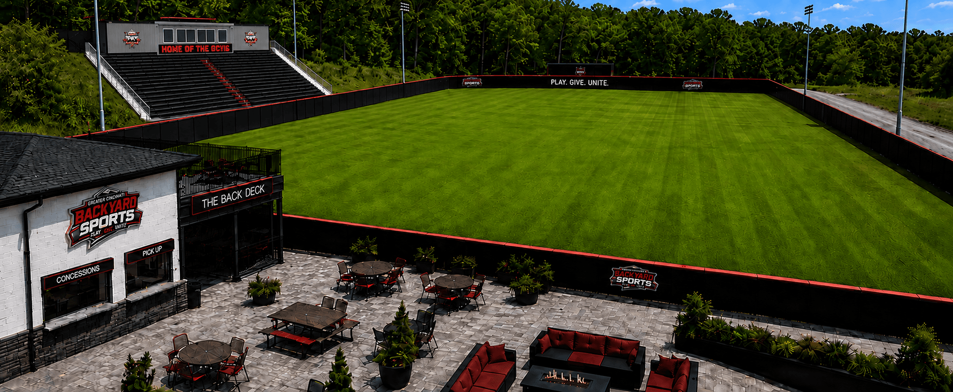 Concept rendering of the future O.W. Davis Backyard Sports Park — illustrative future vision